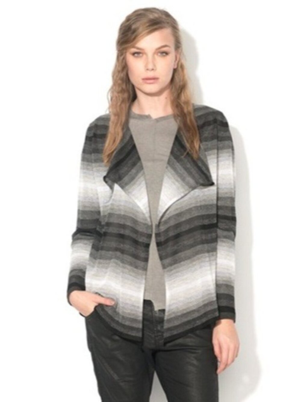 Diesel Y2K Striped Cardigan Grey